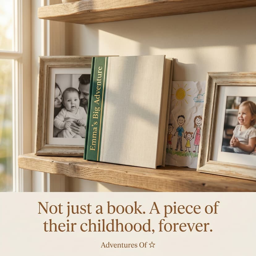 Storybook on bookshelf